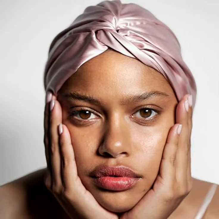 Slip Turban Aus Purer Seide Haarreifen & -bänder rosa – Bild 7
