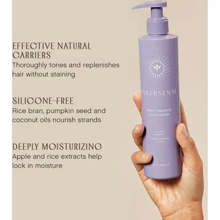 Innersense Organic Beauty Bright Balance Conditioner, pflegender Violett-Conditioner für blondes und graues Haar, 946 ml – Bild 4