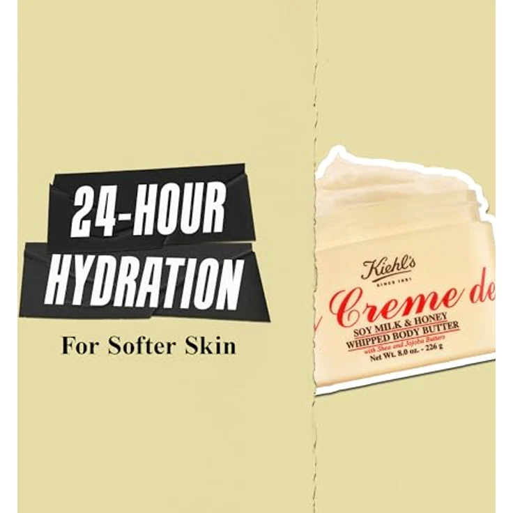Kiehl's Feuchtigkeitspflege Creme de Corps Soy Milk & Honey Whipped Body Butter 226 g  – Bild 4