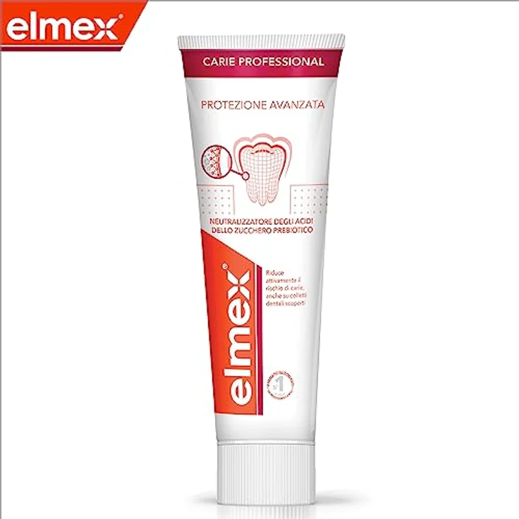elmex Zahnpasta Carie Professional Advanced Protection 75ml | bekämpft Zuckersäuren | hilft den pH-Wert gesund zu halten| stellt 4 mal mehr Mineralien wieder her, hoher Schutz gegen Karies** – Bild 2