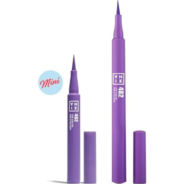 3INA The Color Pen Eyeliner Mini, Filzstift-Eyeliner in Purple, 0,6 ml, präzise Linien, vegan, langanhaltend – Bild 3
