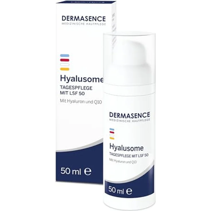 DERMASENCE Hyalusome Tagespflege mit LSF 50, 50 ml - Feuchtigkeitsspendende Tagescreme mit hohem Lichtschutzfaktor - Anti-Aging, parfümfrei, vegan – Bild 1