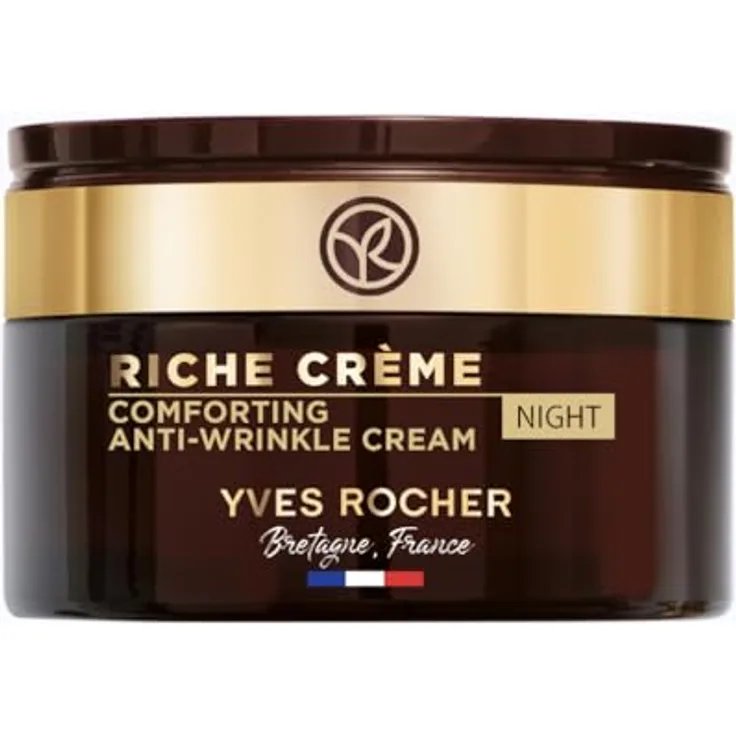 Yves Rocher RICHE CRÈME - Antifalten-Nachtpflege mit Öl aus 1000 Rosen für intensive Zellregeneration - 50 ml