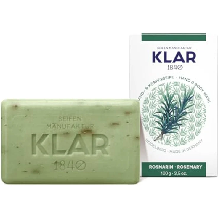 Klar Seifen Rosmarinseife 100g, Cosmos zertifiziert, palmölfrei, mit würzigem Duft, geeignet für normale Haut – Bild 2