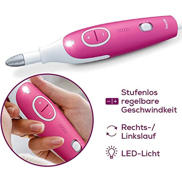 Beurer MP 44 Set Maniküre & Pediküre Polierfilz LED-Licht Nagelpflege-Set – Bild 4