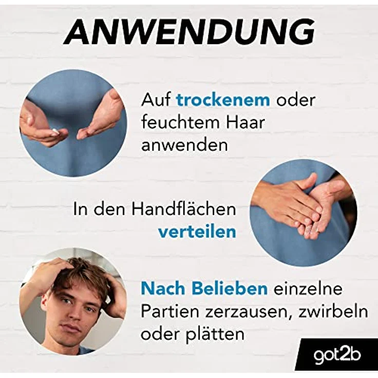 got2b Strand Matte Matt-Paste (100 ml), Styling Paste für matte Surfer Looks, zum Strubbeln, Texturieren oder Zähmen ohne Verkleben, mittlerer Halt – Bild 5