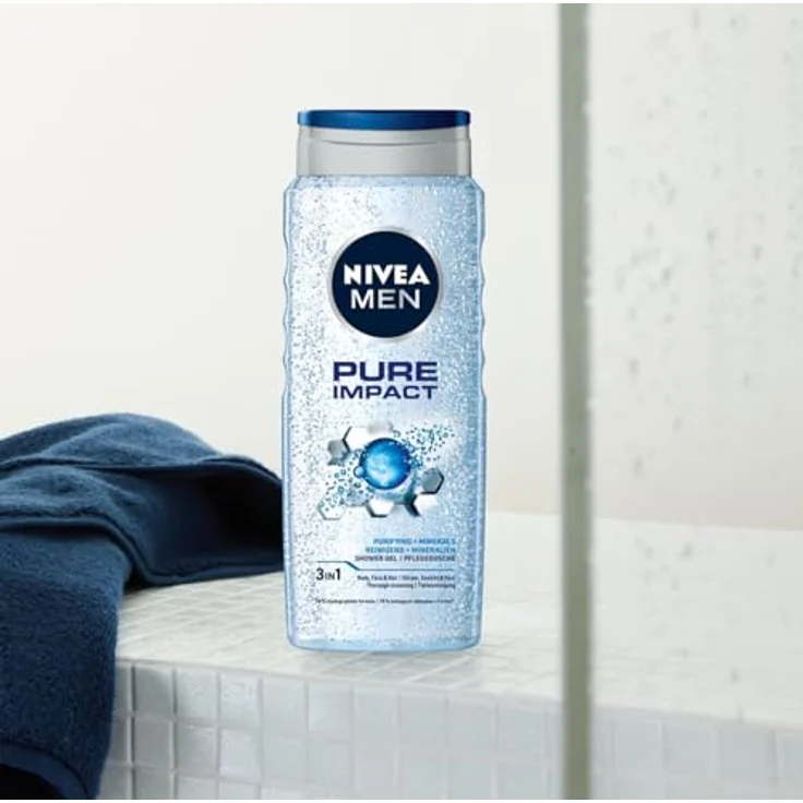 Nivea Men Pure Impact Duschgel für Körper und Haar 500 ml – Bild 4