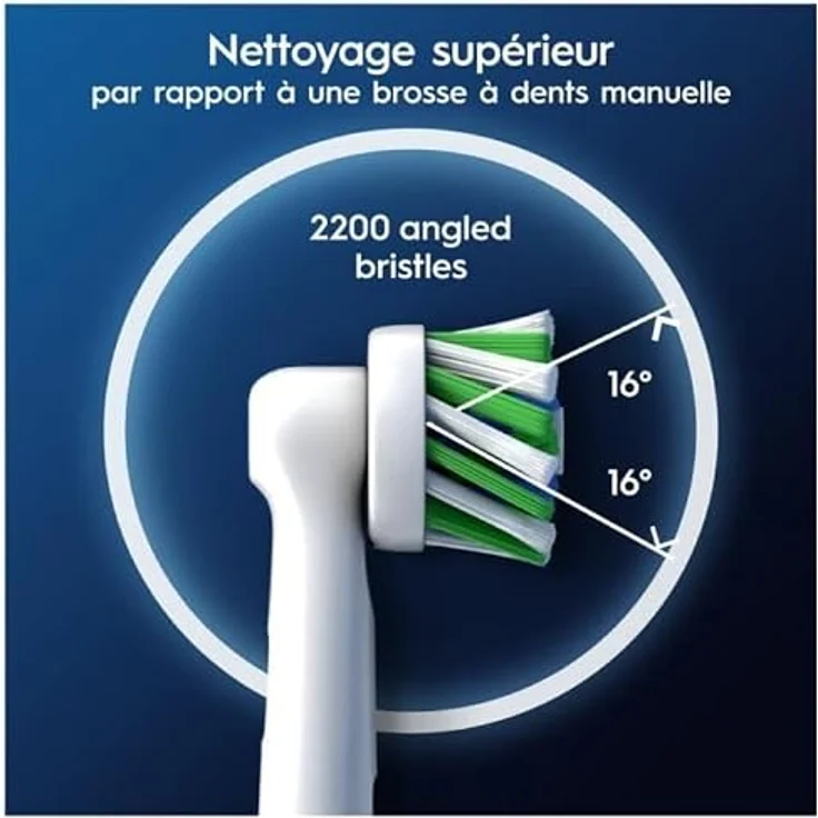 Oral-B Pro CrossAction Zahnbürstenkopf, 2200 Borsten für effektive Plaque-Entfernung, 3er Pack – Bild 7