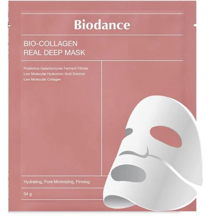 Biodance Bio-Collagen Real Deep Mask, Hydrogel-Gesichtsmaske mit intensiver Feuchtigkeit, Anti-Aging und Porenverfeinerung, hypoallergen, 1 Stück, 34g