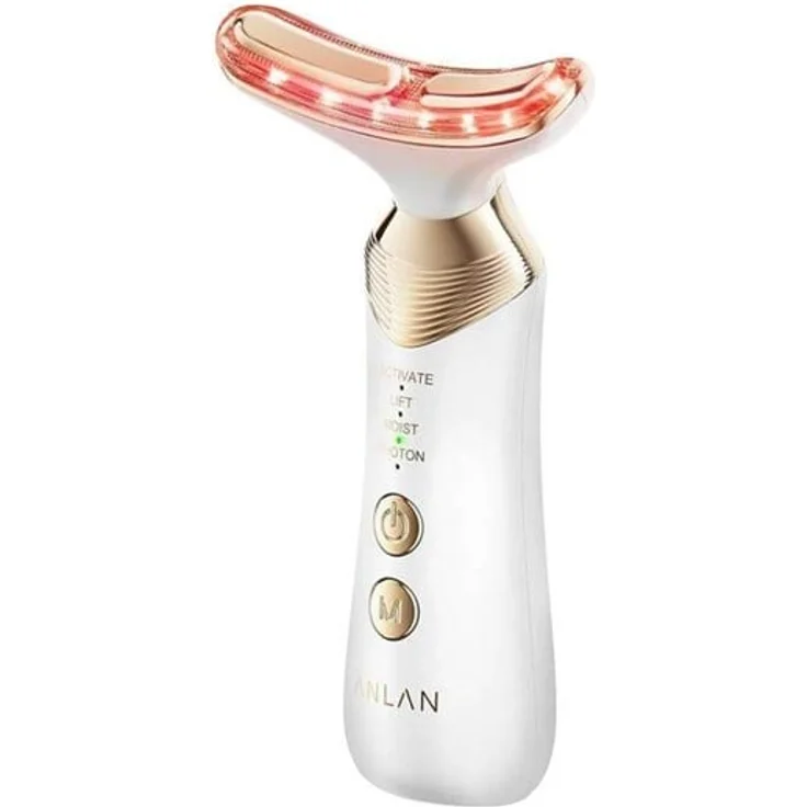 Anlan Electric EMS Neck Massager 09-AMJY42-02A, Anti-Aging Gerät zur Hautstraffung und Konturverbesserung
