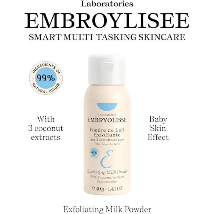 Embryolisse POUDRE DE LAIT EXFOLIANTE, Peelingpuder zur Gesichtsreinigung, 40 g, sanfte Entfernung abgestorbener Hautzellen – Bild 2