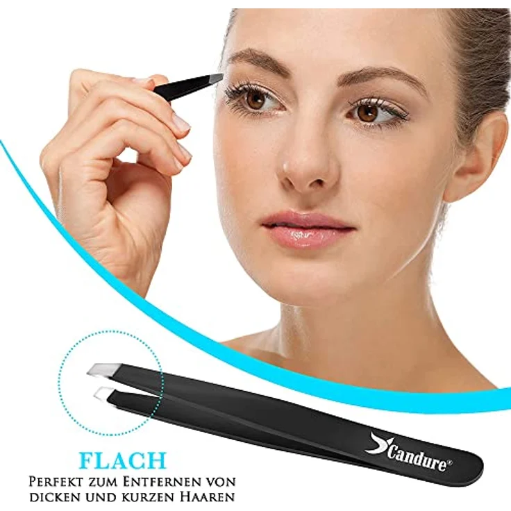 Candure Pinzetten Set 4-teiliges Präzisions-Pinzettenset aus Edelstahl, Anwendungsbereich: Augenbrauen, Verwendung zum: Formen & Zupfen - Preisvergleich – Bild 5