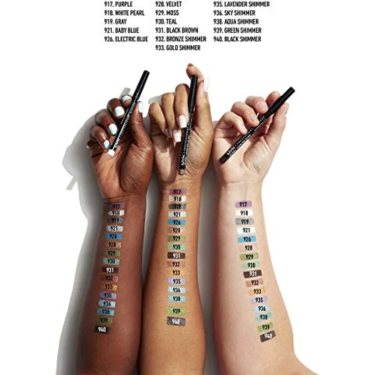 NYX Professional Makeup Eye and Eyebrow Pencil, Präziser Eyeliner in Electric Blue, 1.2 g, abriebfest und farbintensiv – Bild 4