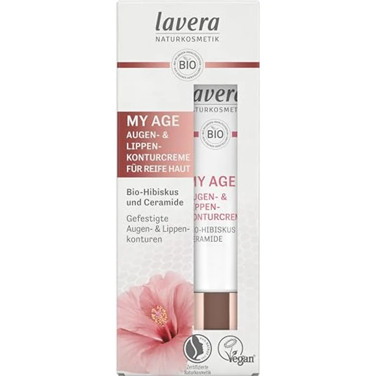 lavera My Age Augen- & Lippenkonturcreme, 15 ml - Mindert Linien und Falten um die Augen, vegan, NATRUE zertifiziert, recyceltes Verpackungsmaterial – Bild 2