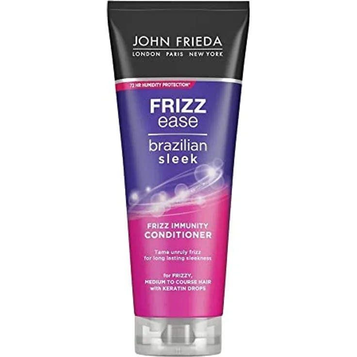John Frieda Frizz Ease Brazilian Sleek Frizz Immunity Smoothing Conditioner, 250 ml, für krauses mittleres bis grobes Haar