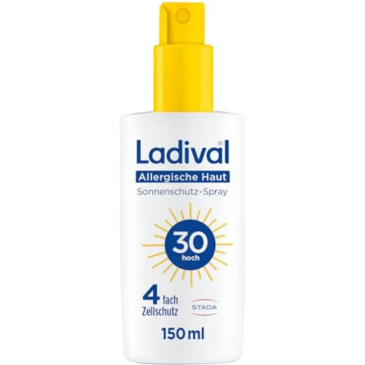 Ladival Sonnenschutz Spray LSF 30, Sonnencreme für allergische Haut, wasserfest, fettfrei, 4-fach Zellschutz, korallenfreundlich, leichte Gel-Formel, 150ml – Bild 1