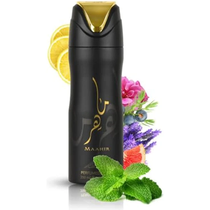 Lattafa Laffata Maahir Deodorant Spray, 200ml, Intensiver orientalischer Duft, für Männer und Frauen – Bild 2