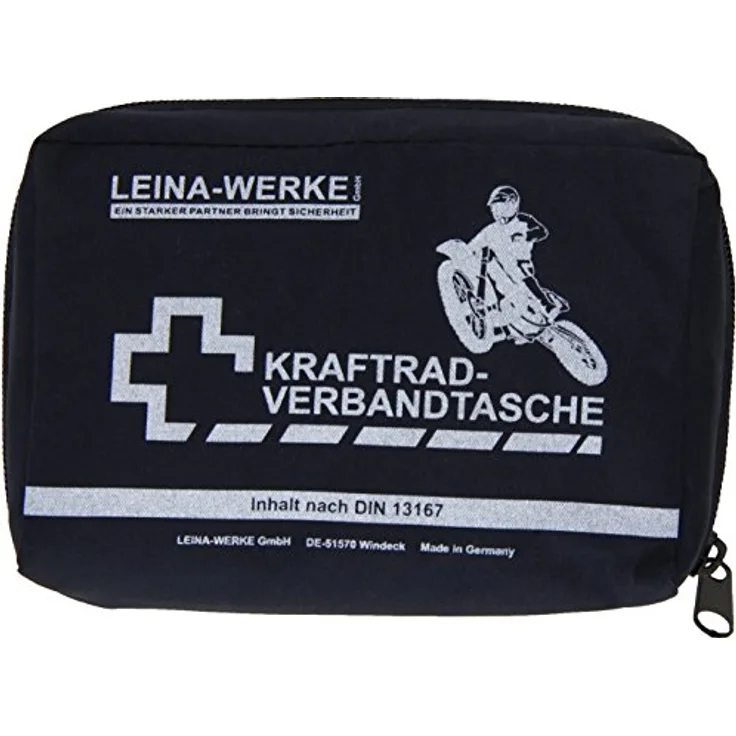 Leina-Werke 17013 Kraftrad-Verbandtasche Typ II mit Klett, Blau/Weiß