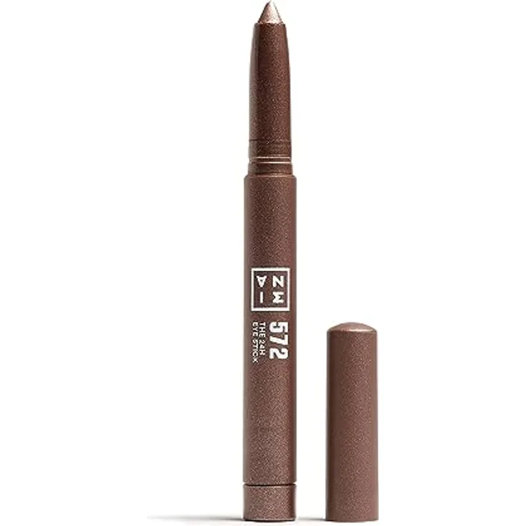 3INA The 24H Eye Stick, langanhaltender Lidschatten in Stiftform, Farbton 572 - Cool brown, 1,4 g, intensiv pigmentiert, vegan