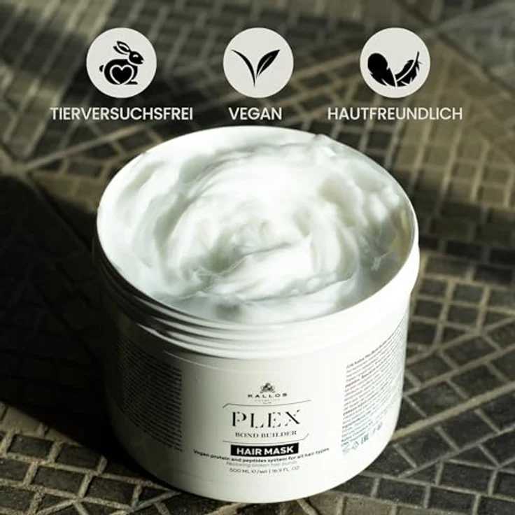 Kallos Plex Bond Builder Haarmaske mit Pflanzenprotein und Peptidkomplex, 1000 ml - tiefenwirksame Feuchtigkeit, reduziert Haarbruch und stärkt die Kopfhaut – Bild 5