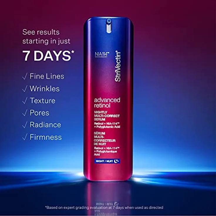StriVectin Advanced Nächtliches Retinol-Multikorrekturserum (30ml) | Kämpft gegen Zeichen von Hautalterung, Verbessert das Aussehen von feine Linien, Falten, Hautton und Textur – Bild 2