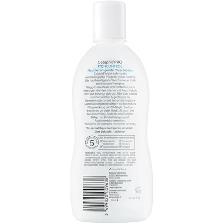 Cetaphil L Pro Itch Control Waschlotion Reinigungsmilch 295 ml mit reinigender Wirkung – Bild 3