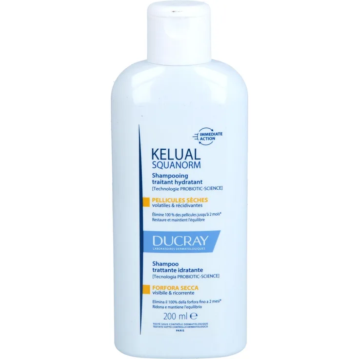 DUCRAY Kelual Squanorm, feuchtigkeitsspendendes Kur-Shampoo bei trockenen Schuppen, 200 ml