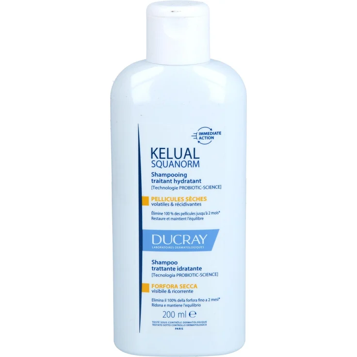 DUCRAY Kelual Squanorm, feuchtigkeitsspendendes Kur-Shampoo bei trockenen Schuppen, 200 ml