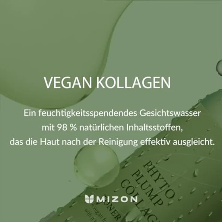 Mizon Phyto Plump Collagen Toner, Gesichtswasser für Damen mit feuchtigkeitsspendender Formel und Anti-Aging-Eigenschaften, 150 ml – Bild 2