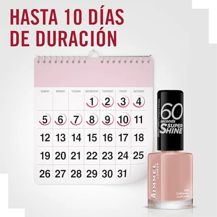 Rimmel London 60 Seconds Super Shine Schnelltrocknender Nagellack 8 ml Farbton 500 Caramel Cupcake – Bild 6