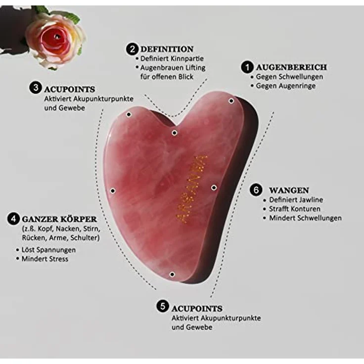 ARI ANWA Skincare Gua Sha Rosenquarz – Bild 3