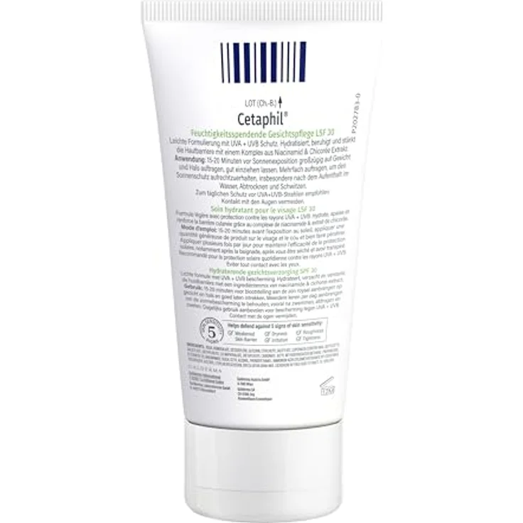 Cetaphil Feuchtigkeitsspendende Gesichtscreme SPF 30, 50 ml, ölfreie Tagescreme mit Niacinamid & Vitamin E, UVA/UVB Schutz für empfindliche & trockene Haut – Bild 2