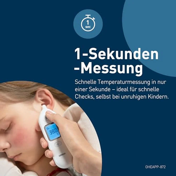 OMRON Gentle Temp 533, Infrarot Fieberthermometer Ohr, kontaktlos mit Speicherfunktion für schnelle und genaue Messungen, hygienisch und geräuschlos – Bild 4
