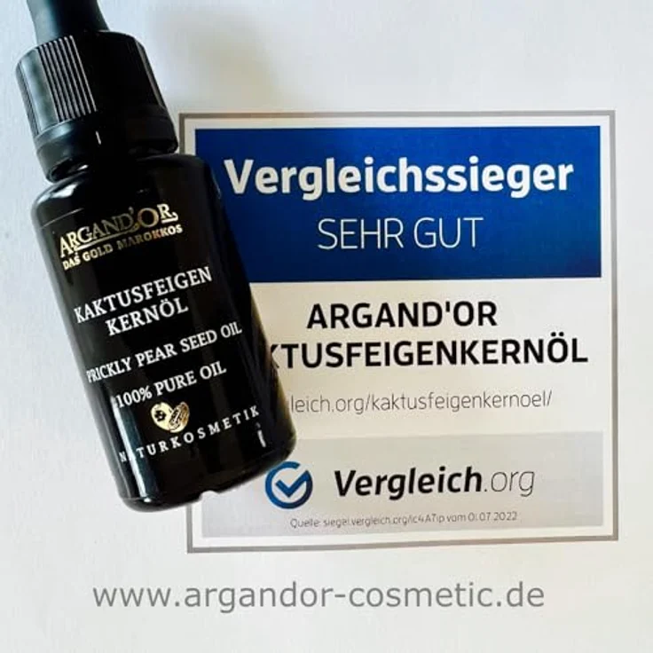 ARGAND'OR Kaktusfeigenkernöl Gesichtsöl 20 ml mit pflegender Wirkung – Bild 2