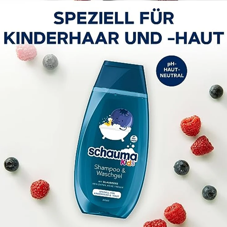 Schauma Schwarzkopf Kids Shampoo & Waschgel Blaubeere (1x 250 ml), entwirrt das Haar für leichtere Kämmbarkeit – Bild 4