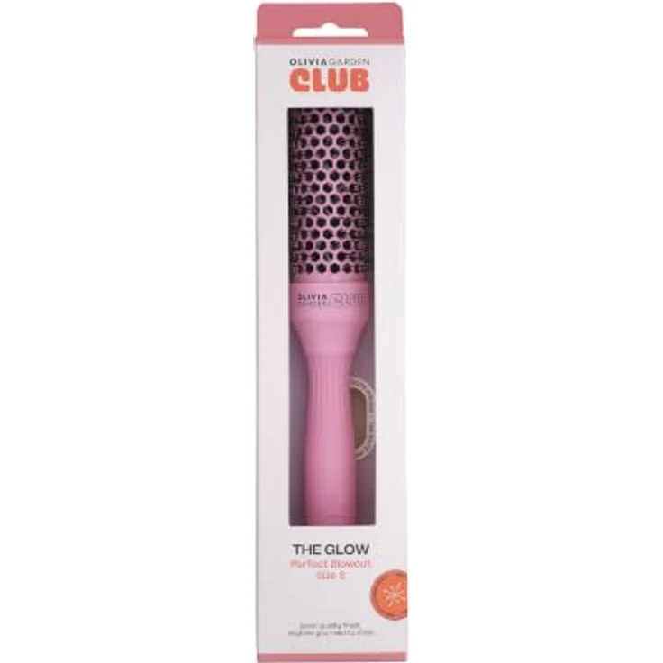 Olivia Garden Club The Glow Blowout Ceramic Round Brush Pink, Runde Haarbürste für voluminöse Frisuren, S, 1 St. – Bild 2