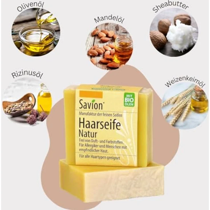 Savion Haarseife Natur Alle Haartypen – Bild 2