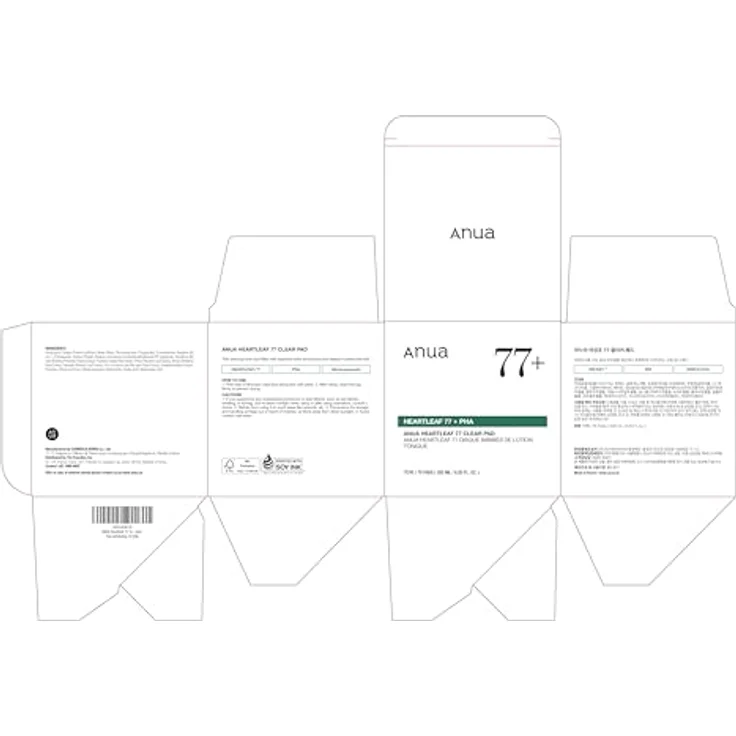 Anua Heartleaf 77% Clear Pad, beruhigende Toner-Pads mit 77% Herzblattextrakt für sanfte Exfoliation, 160g – Bild 9