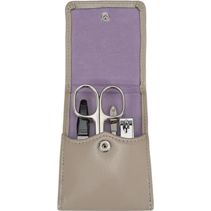 WINDROSE Maniküretui Merino Moda/beige, 4-teiliges Set aus langlebiger Feinsynthetik für optimale Nagelpflege – Bild 4