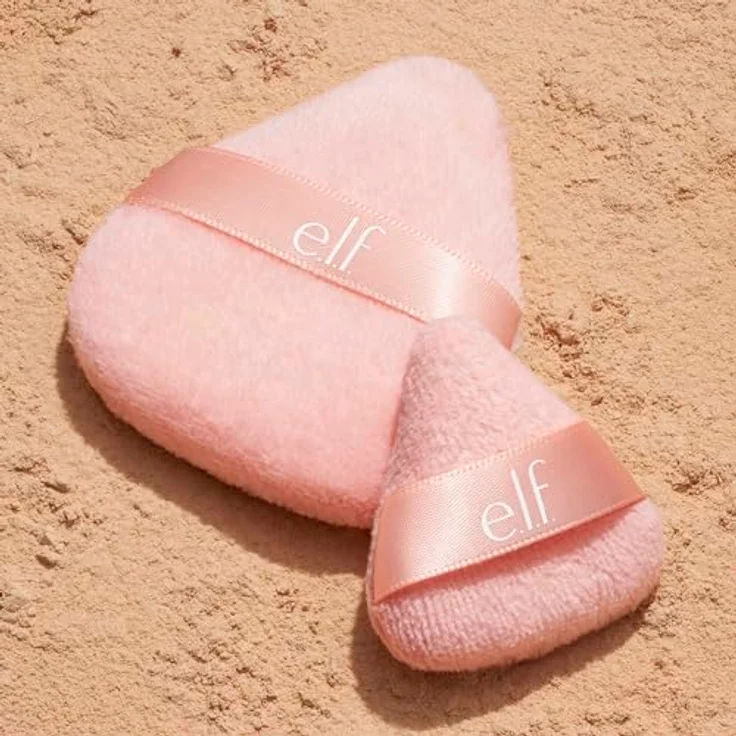 e.l.f Puderquaste Halo Glow Pinkie Puff, 3er Set, wiederverwendbare Veloursquasten für präzises Puderauftragen – Bild 5