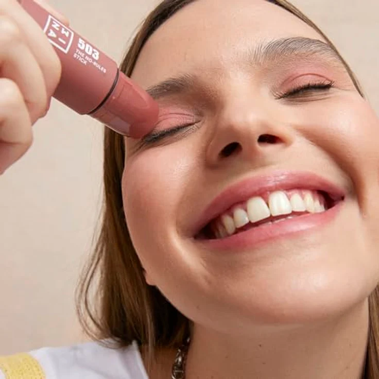 3INA The No-Rules Stick, Multifunktionaler Stift für Augen, Lippen und Wangen, Farbton 503 - Nude, 5 g, vegane Formel mit Langzeiteffekt – Bild 2