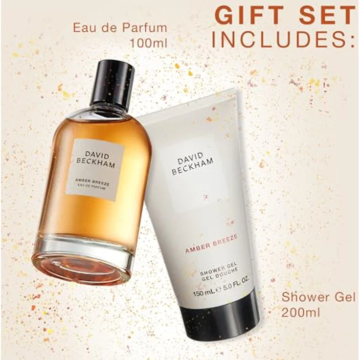 David Beckham Geschenkbox Amber Breeze, Eau de Parfum 100 ml und Duschgel 150 ml, aromatischer bernsteinfarbener Duft für Ihn – Bild 5