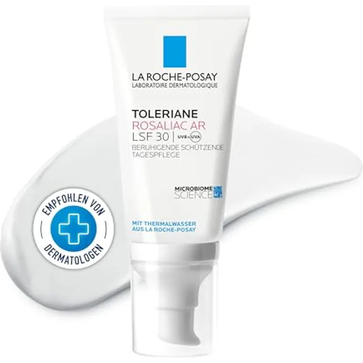 La Roche-Posay Toleriane Rosaliac AR LSF 30, Feuchtigkeitsspendende Tagescreme mit UV-Schutz, 50 ml für empfindliche Haut