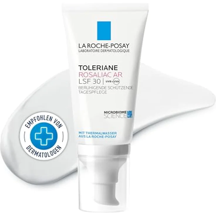 La Roche-Posay Toleriane Rosaliac AR LSF 30, Feuchtigkeitsspendende Tagescreme mit UV-Schutz, 50 ml für empfindliche Haut