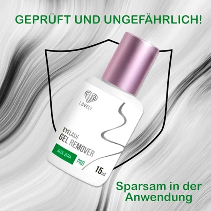 LOVELY Gel Remover für Wimpernverlängerung, 15ml - Schnelle Entfernung von Lash Extensions, Hautfreundlich & Antiallergisch, Duft: Aloe Vera – Bild 5
