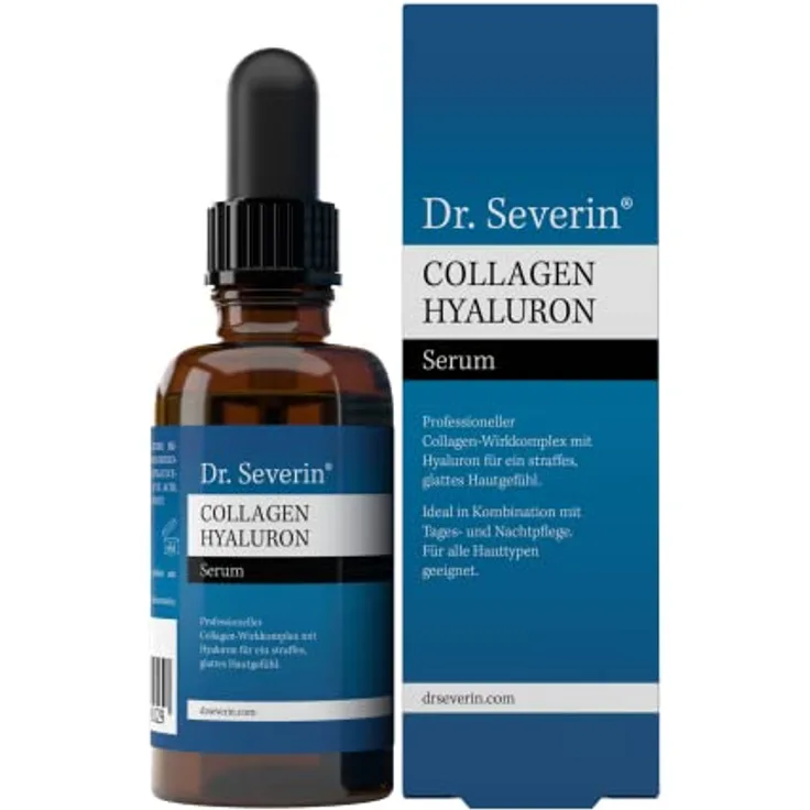 Dr. Severin Collagen Hyaluron Serum, Gesichtsserum mit maritimem Collagen und nieder- sowie hochmolekularem Hyaluron, 50 ml