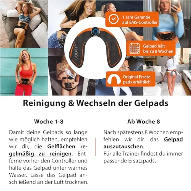 BODIFY EMS-Po-Trainer, Reizstromgerät zur gezielten Stimulation der Po Muskulatur, schwarz – Bild 7