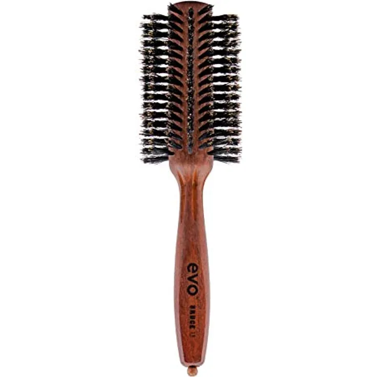 Evo bruce bristle radial brush 28mm I kleine Stylingbürste mit natürlichen Wildschweinborsten I Haarbürste Frauen, Damen und Herren I aus zertifiziertem Holz hergestellt