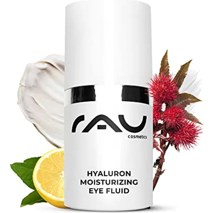 RAU Cosmetics Augencreme gegen Falten - Augencreme Hyaluron Moisturizing Eye Fluid 15 ml - Anti Aging Augenpflege mit Hyaluron, Squalane & Panthenol gegen Augenringe für Männer und Frauen