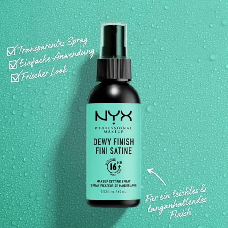 NYX Professional Makeup Setting Spray, Langanhaltende Fixierung, Vegane Formel, Dewy Finish, 2er Pack, 60 ml – Bild 3